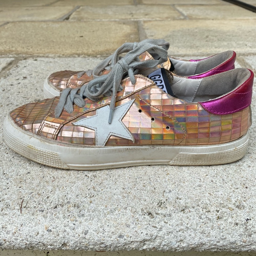 Pink disco Golden Goose sneakers, size 37, great condition!